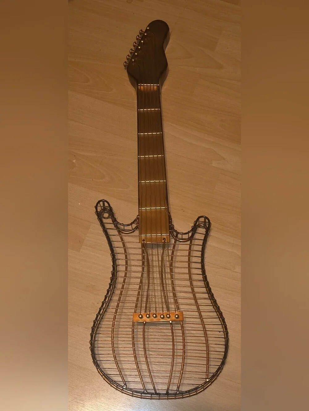 Wire Art Guitar Wall Decor 30x9x2